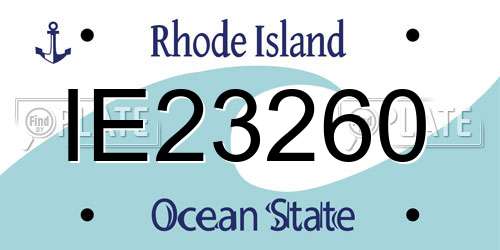 IE23260 Rhode Island License Plate