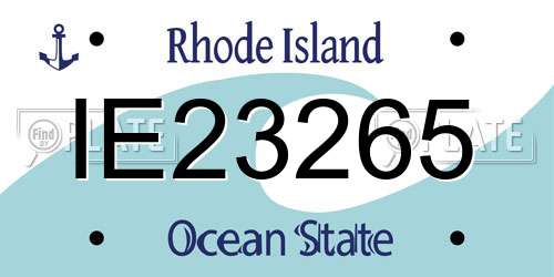 IE23265 Rhode Island License Plate