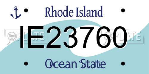 IE23760 Rhode Island License Plate