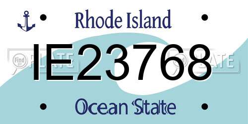 IE23768 Rhode Island License Plate