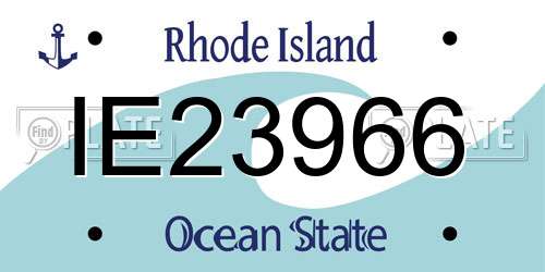IE23966 Rhode Island License Plate