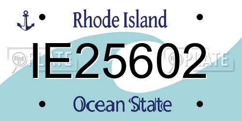 IE25602 Rhode Island License Plate