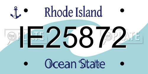 IE25872 Rhode Island License Plate