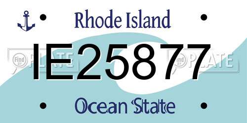 IE25877 Rhode Island License Plate
