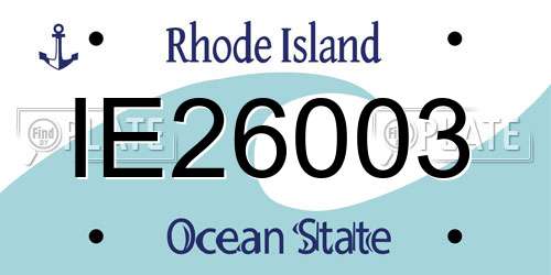 IE26003 Rhode Island License Plate