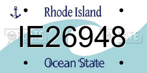 IE26948 Rhode Island License Plate