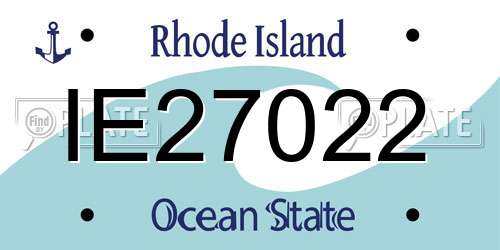 IE27022 Rhode Island License Plate