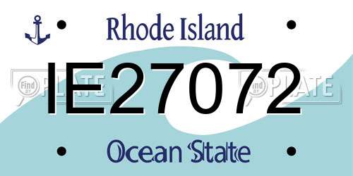 IE27072 Rhode Island License Plate