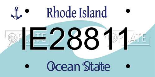 IE28811 Rhode Island License Plate