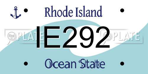 IE292 Rhode Island License Plate