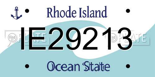 IE29213 Rhode Island License Plate