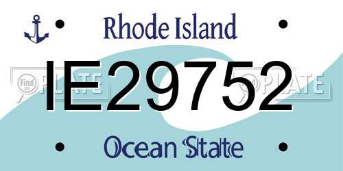 IE29752 Rhode Island License Plate