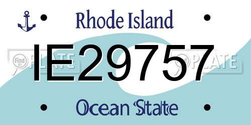 IE29757 Rhode Island License Plate