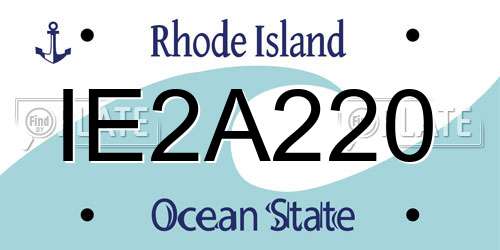 IE2A220 Rhode Island License Plate
