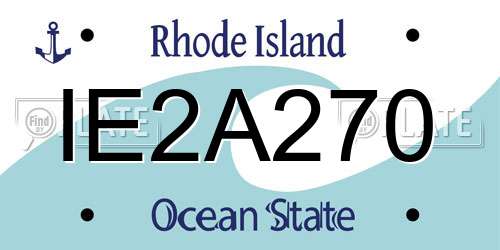 IE2A270 Rhode Island License Plate