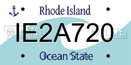 IE2A720 Rhode Island License Plate