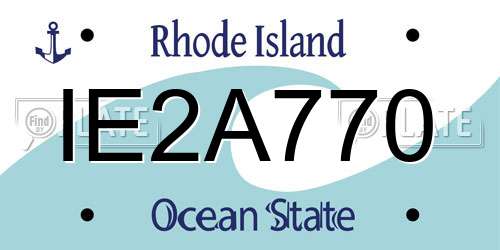 IE2A770 Rhode Island License Plate