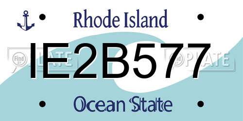 IE2B577 Rhode Island License Plate