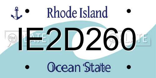 IE2D260 Rhode Island License Plate