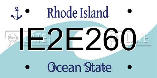 IE2E260 Rhode Island License Plate