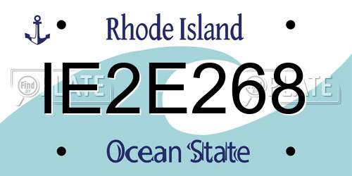 IE2E268 Rhode Island License Plate