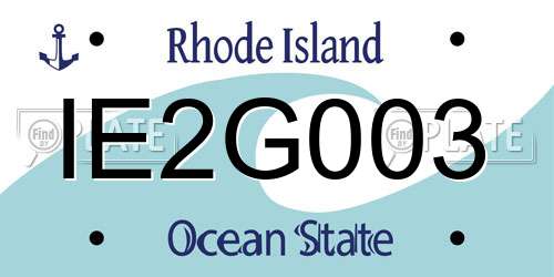 IE2G003 Rhode Island License Plate