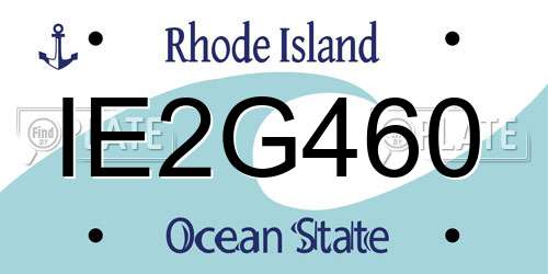 IE2G460 Rhode Island License Plate