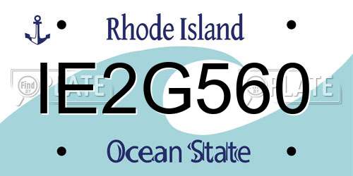 IE2G560 Rhode Island License Plate