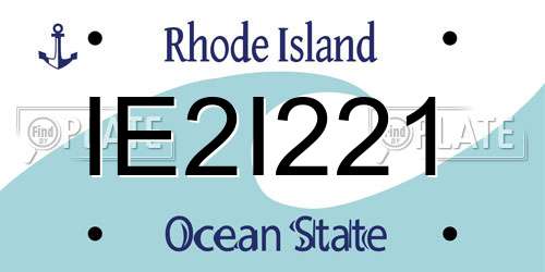 IE2I221 Rhode Island License Plate