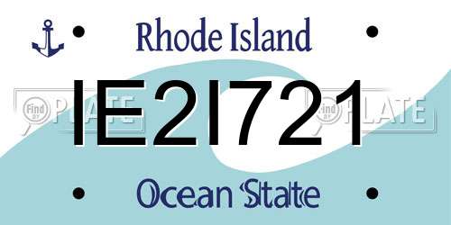 IE2I721 Rhode Island License Plate