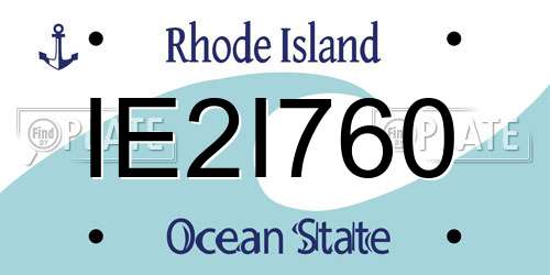 IE2I760 Rhode Island License Plate