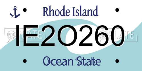 IE2O260 Rhode Island License Plate