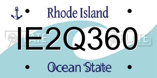IE2Q360 Rhode Island License Plate
