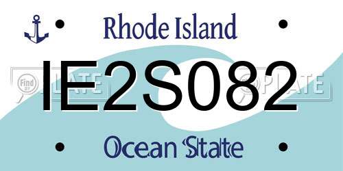 IE2S082 Rhode Island License Plate