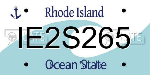 IE2S265 Rhode Island License Plate