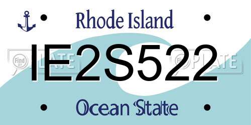 IE2S522 Rhode Island License Plate