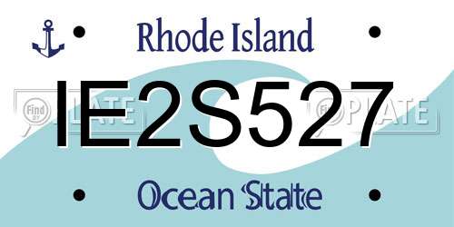IE2S527 Rhode Island License Plate
