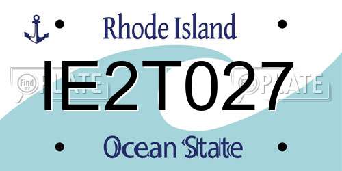 IE2T027 Rhode Island License Plate