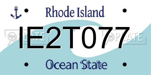 IE2T077 Rhode Island License Plate