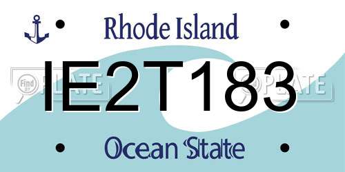IE2T183 Rhode Island License Plate