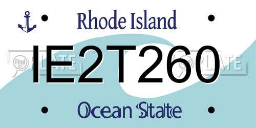 IE2T260 Rhode Island License Plate