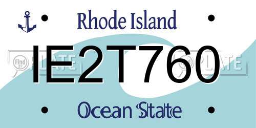 IE2T760 Rhode Island License Plate