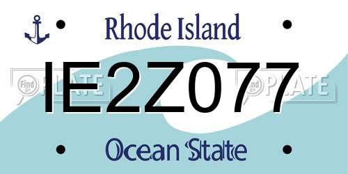 IE2Z077 Rhode Island License Plate