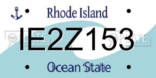 IE2Z153 Rhode Island License Plate