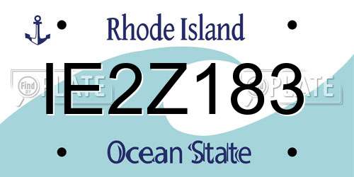 IE2Z183 Rhode Island License Plate