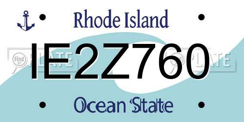 IE2Z760 Rhode Island License Plate