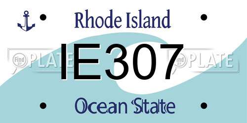 IE307 Rhode Island License Plate
