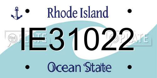 IE31022 Rhode Island License Plate