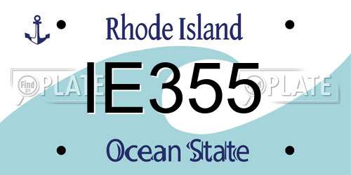 IE355 Rhode Island License Plate