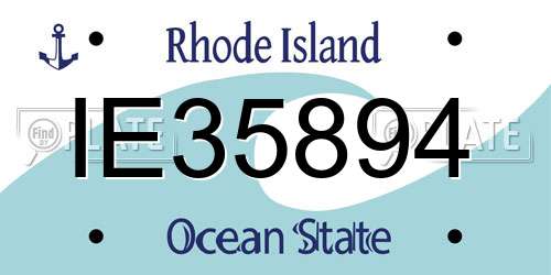 IE35894 Rhode Island License Plate